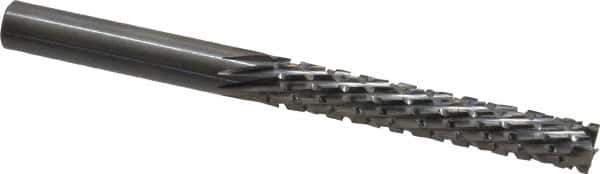 Onsrud - 1/4" Cut Diam, 1/4" Shank Diam, Cylinder Head Fluted Cut Burr - Carbide, Flat End, 1-1/2" LOC, 3" OAL - Industrial Tool & Supply