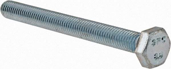 Value Collection - M10x1.50mm Metric Coarse, 100mm Length Under Head Hex Head Cap Screw - Fully Threaded, Grade 8.8 Steel, Zinc-Plated Finish, 17mm Hex - Industrial Tool & Supply