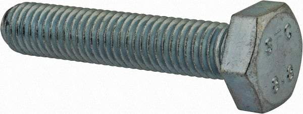 Value Collection - M10x1.50mm Metric Coarse, 50mm Length Under Head Hex Head Cap Screw - Fully Threaded, Grade 8.8 Steel, Zinc-Plated Finish, 17mm Hex - Industrial Tool & Supply
