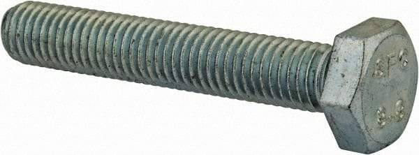 Value Collection - M10x1.50mm Metric Coarse, 60mm Length Under Head Hex Head Cap Screw - Fully Threaded, Grade 8.8 Steel, Zinc-Plated Finish, 17mm Hex - Industrial Tool & Supply