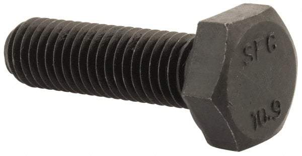 Value Collection - M10x1.50mm Metric Coarse, 35mm Length Under Head Hex Head Cap Screw - Fully Threaded, Grade 10.9 Steel, Uncoated, 17mm Hex - Industrial Tool & Supply