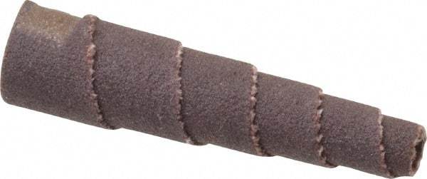 Merit Abrasives - 1-1/2" Long x 3/8" Diam, Aluminum Oxide, Full Taper Cartridge Roll - 180 Grit, 1/8" Pilot Hole Diam, Very Fine Grade - Industrial Tool & Supply