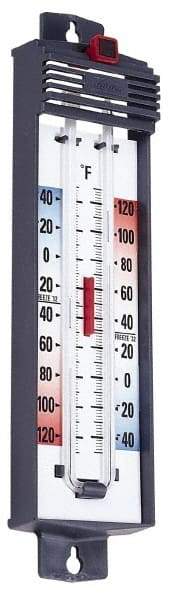 Taylor - -40 to 120°F, Min and Max Thermometer - 5 Inch Long x 4-3/8 Inch Wide, Push Button Reset Thermometer - Industrial Tool & Supply
