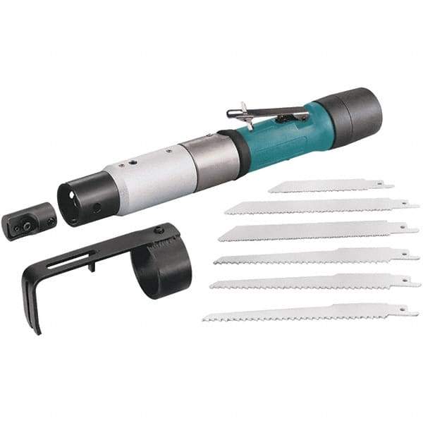 Dynabrade - 2,400 Strokes per Minute, 13/32 Inch Stroke Length, 19 CFM, 0.26 hp Air Reciprocating Saw - 6 Blades, 6.2 Bar Air Pressure, 6 mm Inlet - Industrial Tool & Supply