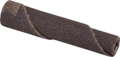 Merit Abrasives - 1/4" Max Roll Diam x 1-1/2" OAL, 120 Grit Aluminum Oxide Straight Cartridge Roll - 1/8" Pilot Hole Diam, Fine Grade - Industrial Tool & Supply