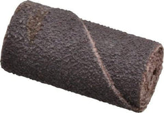 Merit Abrasives - 1/2" Max Roll Diam x 1" OAL, 80 Grit Aluminum Oxide Straight Cartridge Roll - 1/8" Pilot Hole Diam, Medium Grade - Industrial Tool & Supply
