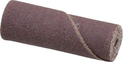Merit Abrasives - 1/2" Max Roll Diam x 1-1/2" OAL, 120 Grit Aluminum Oxide Straight Cartridge Roll - 1/8" Pilot Hole Diam, Fine Grade - Industrial Tool & Supply