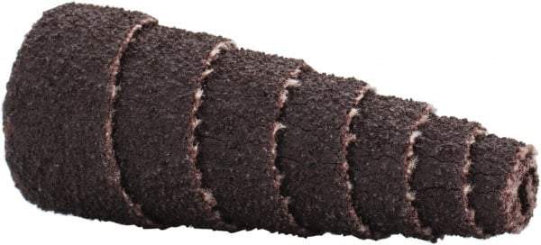 Merit Abrasives - 1-1/2" Long x 5/8" Diam, Aluminum Oxide, Full Taper Cartridge Roll - 80 Grit, 1/8" Pilot Hole Diam, Medium Grade - Industrial Tool & Supply