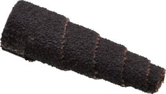 Merit Abrasives - 1-1/2" Long x 1/2" Diam, Aluminum Oxide, Full Taper Cartridge Roll - 80 Grit, 1/8" Pilot Hole Diam, Medium Grade - Industrial Tool & Supply