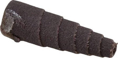 Merit Abrasives - 1-1/2" Long x 1/2" Diam, Aluminum Oxide, Full Taper Cartridge Roll - 120 Grit, 1/8" Pilot Hole Diam, Fine Grade - Industrial Tool & Supply