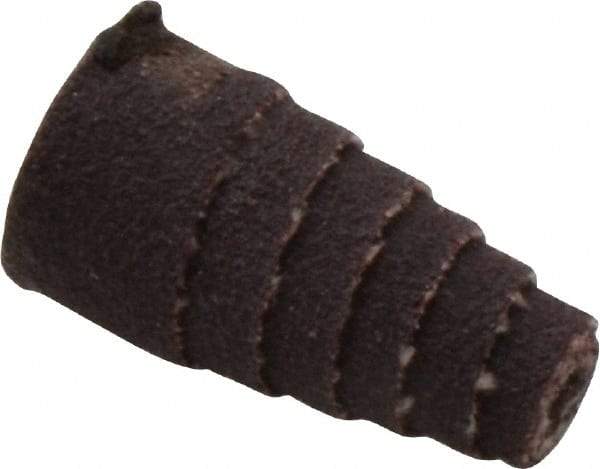 Merit Abrasives - 1" Long x 1/2" Diam, Aluminum Oxide, Full Taper Cartridge Roll - 120 Grit, 1/8" Pilot Hole Diam, Fine Grade - Industrial Tool & Supply