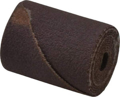 Merit Abrasives - 3/4" Max Roll Diam x 1" OAL, 120 Grit Aluminum Oxide Straight Cartridge Roll - 3/16" Pilot Hole Diam, Fine Grade - Industrial Tool & Supply
