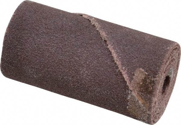 Merit Abrasives - 3/4" Max Roll Diam x 1-1/2" OAL, 120 Grit Aluminum Oxide Straight Cartridge Roll - 3/16" Pilot Hole Diam, Fine Grade - Industrial Tool & Supply