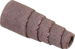 Merit Abrasives - 1" Long x 3/8" Diam, Aluminum Oxide, Full Taper Cartridge Roll - 180 Grit, 1/8" Pilot Hole Diam, Very Fine Grade - Industrial Tool & Supply