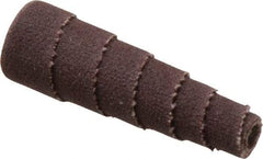 Merit Abrasives - 1-1/2" Long x 1/2" Diam, Aluminum Oxide, Full Taper Cartridge Roll - 180 Grit, 1/8" Pilot Hole Diam, Very Fine Grade - Industrial Tool & Supply
