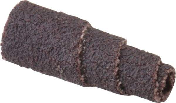 Merit Abrasives - 1" Long x 3/8" Diam, Aluminum Oxide, Full Taper Cartridge Roll - 80 Grit, 1/8" Pilot Hole Diam, Medium Grade - Industrial Tool & Supply
