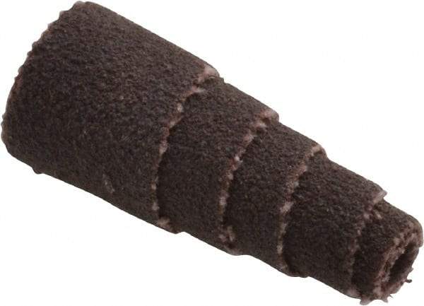 Merit Abrasives - 1" Long x 3/8" Diam, Aluminum Oxide, Full Taper Cartridge Roll - 120 Grit, 1/8" Pilot Hole Diam, Fine Grade - Industrial Tool & Supply
