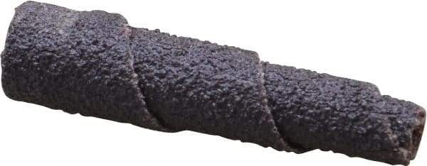 Merit Abrasives - 1-1/2" Long x 3/8" Diam, Aluminum Oxide, Full Taper Cartridge Roll - 80 Grit, 1/8" Pilot Hole Diam, Medium Grade - Industrial Tool & Supply