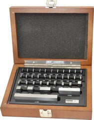 Value Collection - 36 Piece, 0.05 to 4", Grade 0, Steel Gage Block Set - Rectangular, 12µ (4"), 5µ (0.1-0.4"), 6µ (0.050"), 6µ (0.5-1"), 8µ (2") Tolerance - Industrial Tool & Supply