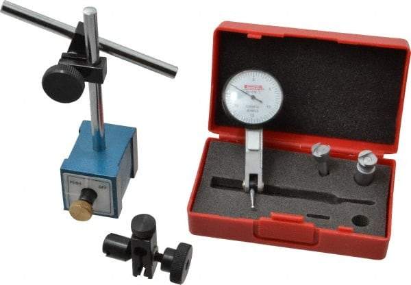 SPI - 0.0005" Graduation, 0-100 Dial Reading, Indicator & Base Kit - 0.0005 Inch Graduation, Includes Dial Test Indicator Set, Magnetic Base - Industrial Tool & Supply