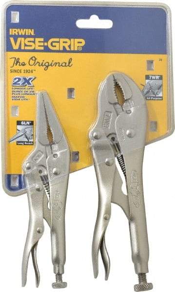 Irwin - 2 Piece Locking Plier Set - Comes in Display Card - Industrial Tool & Supply