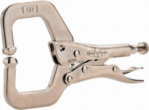 Irwin - 6" OAL C-Clamp Locking Pliers - 1-1/2" Jaw Depth, 2-1/8" Jaw Opening - Industrial Tool & Supply