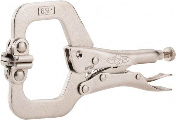 Irwin - 6" OAL C-Clamp Locking Pliers - 1-1/2" Jaw Depth, 2-1/8" Jaw Opening - Industrial Tool & Supply