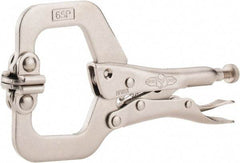 Irwin - 6" OAL C-Clamp Locking Pliers - 1-1/2" Jaw Depth, 2-1/8" Jaw Opening - Industrial Tool & Supply