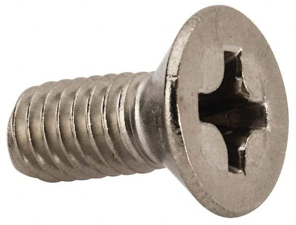 Value Collection - 5/16-18 UNC, 3/4" OAL Phillips Drive Machine Screw - Flat Head, Grade 316 Stainless Steel, Uncoated, Without Washer - Industrial Tool & Supply