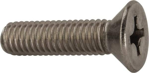 Value Collection - 3/8-16 UNC, 1-1/2" OAL Phillips Drive Machine Screw - Flat Head, Grade 316 Stainless Steel, Uncoated, Without Washer - Industrial Tool & Supply