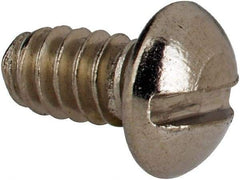 Value Collection - #6-32 UNC, 1/4" Length Under Head Slotted Drive Machine Screw - Round Head, Grade 316 Stainless Steel, Uncoated, Without Washer - Industrial Tool & Supply