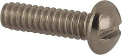 Value Collection - #6-32 UNC, 1/2" Length Under Head Slotted Drive Machine Screw - Round Head, Grade 316 Stainless Steel, Uncoated, Without Washer - Industrial Tool & Supply