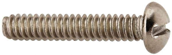 Value Collection - #6-32 UNC, 3/4" Length Under Head Slotted Drive Machine Screw - Round Head, Grade 316 Stainless Steel, Uncoated, Without Washer - Industrial Tool & Supply