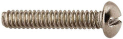 Value Collection - #6-32 UNC, 3/4" Length Under Head Slotted Drive Machine Screw - Round Head, Grade 316 Stainless Steel, Uncoated, Without Washer - Industrial Tool & Supply