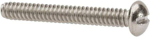 Value Collection - #6-32 UNC, 1" Length Under Head Slotted Drive Machine Screw - Round Head, Grade 316 Stainless Steel, Uncoated, Without Washer - Industrial Tool & Supply