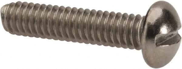 Value Collection - #8-32 UNC, 3/4" Length Under Head Slotted Drive Machine Screw - Round Head, Grade 316 Stainless Steel, Uncoated, Without Washer - Industrial Tool & Supply