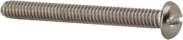 Value Collection - #8-32 UNC, 1-1/2" Length Under Head Slotted Drive Machine Screw - Round Head, Grade 316 Stainless Steel, Uncoated, Without Washer - Industrial Tool & Supply