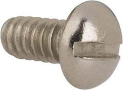 Value Collection - #10-24 UNC, 3/8" Length Under Head Slotted Drive Machine Screw - Round Head, Grade 316 Stainless Steel, Uncoated, Without Washer - Industrial Tool & Supply