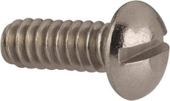 Value Collection - #10-24 UNC, 1/2" Length Under Head Slotted Drive Machine Screw - Round Head, Grade 316 Stainless Steel, Uncoated, Without Washer - Industrial Tool & Supply
