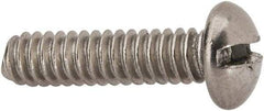 Value Collection - #10-24 UNC, 3/4" Length Under Head Slotted Drive Machine Screw - Round Head, Grade 316 Stainless Steel, Uncoated, Without Washer - Industrial Tool & Supply