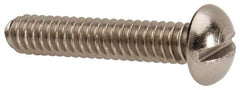 Value Collection - #10-24 UNC, 1" Length Under Head Slotted Drive Machine Screw - Round Head, Grade 316 Stainless Steel, Uncoated, Without Washer - Industrial Tool & Supply
