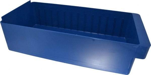 Quantum Storage - 28 Lb. Load Capacity, 17-5/8" Deep, Blue High-Impact Polystyrene Drawer Bin - 4-5/8" High x 8-3/8" Wide x 17-5/8" Long - Industrial Tool & Supply