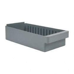 Quantum Storage - 28 Lb. Load Capacity, 17-5/8" Deep, Gray High-Impact Polystyrene Drawer Bin - 4-5/8" High x 8-3/8" Wide x 17-5/8" Long - Industrial Tool & Supply