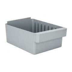 Quantum Storage - 28 Lb. Load Capacity, 11-5/8" Deep, Gray High-Impact Polystyrene Drawer Bin - 4-5/8" High x 8-3/8" Wide x 11-5/8" Long - Industrial Tool & Supply