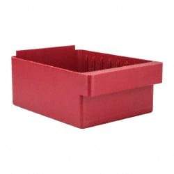 Quantum Storage - 28 Lb. Load Capacity, 11-5/8" Deep, Red High-Impact Polystyrene Drawer Bin - 4-5/8" High x 8-3/8" Wide x 11-5/8" Long - Industrial Tool & Supply