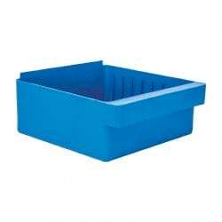 Quantum Storage - 28 Lb. Load Capacity, 11-5/8" Deep, Blue High-Impact Polystyrene Drawer Bin - 4-5/8" High x 11-1/8" Wide x 11-5/8" Long - Industrial Tool & Supply
