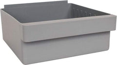 Quantum Storage - 28 Lb. Load Capacity, 11-5/8" Deep, Gray High-Impact Polystyrene Drawer Bin - 4-5/8" High x 11-1/8" Wide x 11-5/8" Long - Industrial Tool & Supply