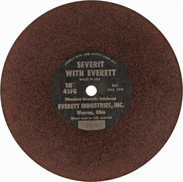 Everett - 18" Aluminum Oxide Cutoff Wheel - 3/16" Thick, 1" Arbor, Use with Gas Powered Saws - Industrial Tool & Supply