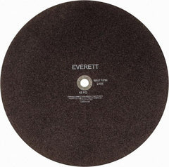 Everett - 22" Aluminum Oxide Cutoff Wheel - 3/16" Thick, 1" Arbor, Use with Gas Powered Saws - Industrial Tool & Supply