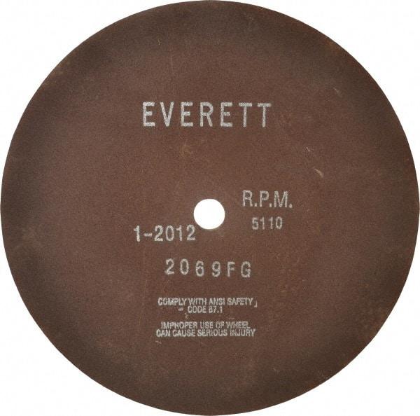 Everett - 14" Aluminum Oxide Cutoff Wheel - 1/8" Thick, 1" Arbor, Use with Gas Powered Saws - Industrial Tool & Supply